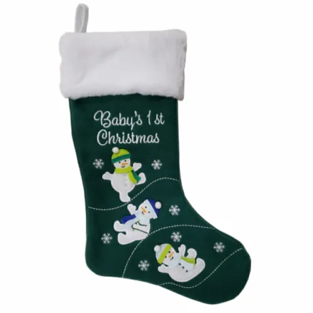 Holiday Home Christmas Stocking Baby's First Christmas 3D Snowman Xmas Gift